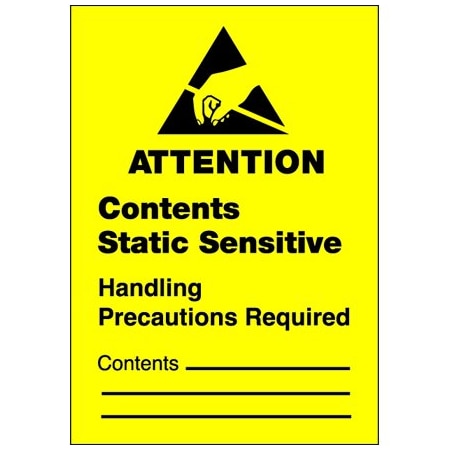 Bsc Preferred 1 3/4 x 2-1/2'' - ''Contents Static Sensitive'' Labels BUY00016360